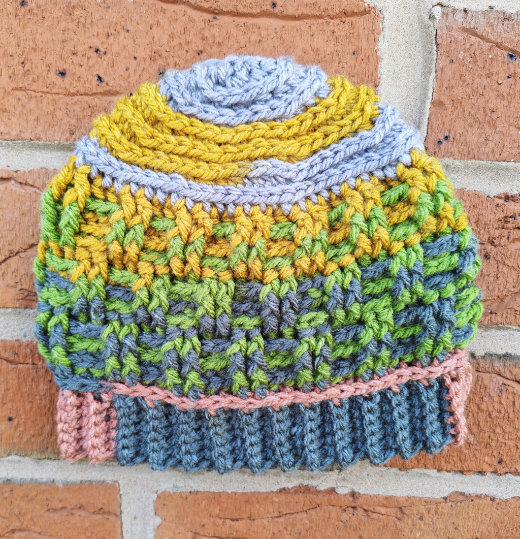 Toddler multi coloured Basket Weave Hat