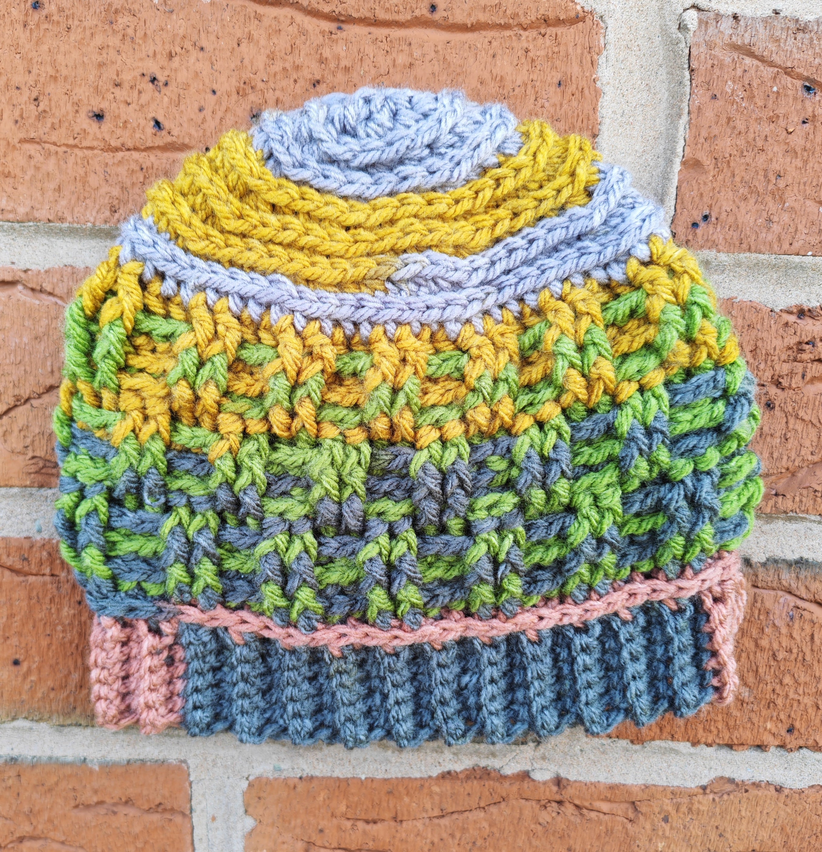 Toddler multi coloured Basket Weave Hat