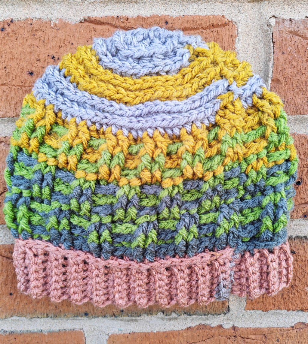 Toddler multi coloured Basket Weave Hat