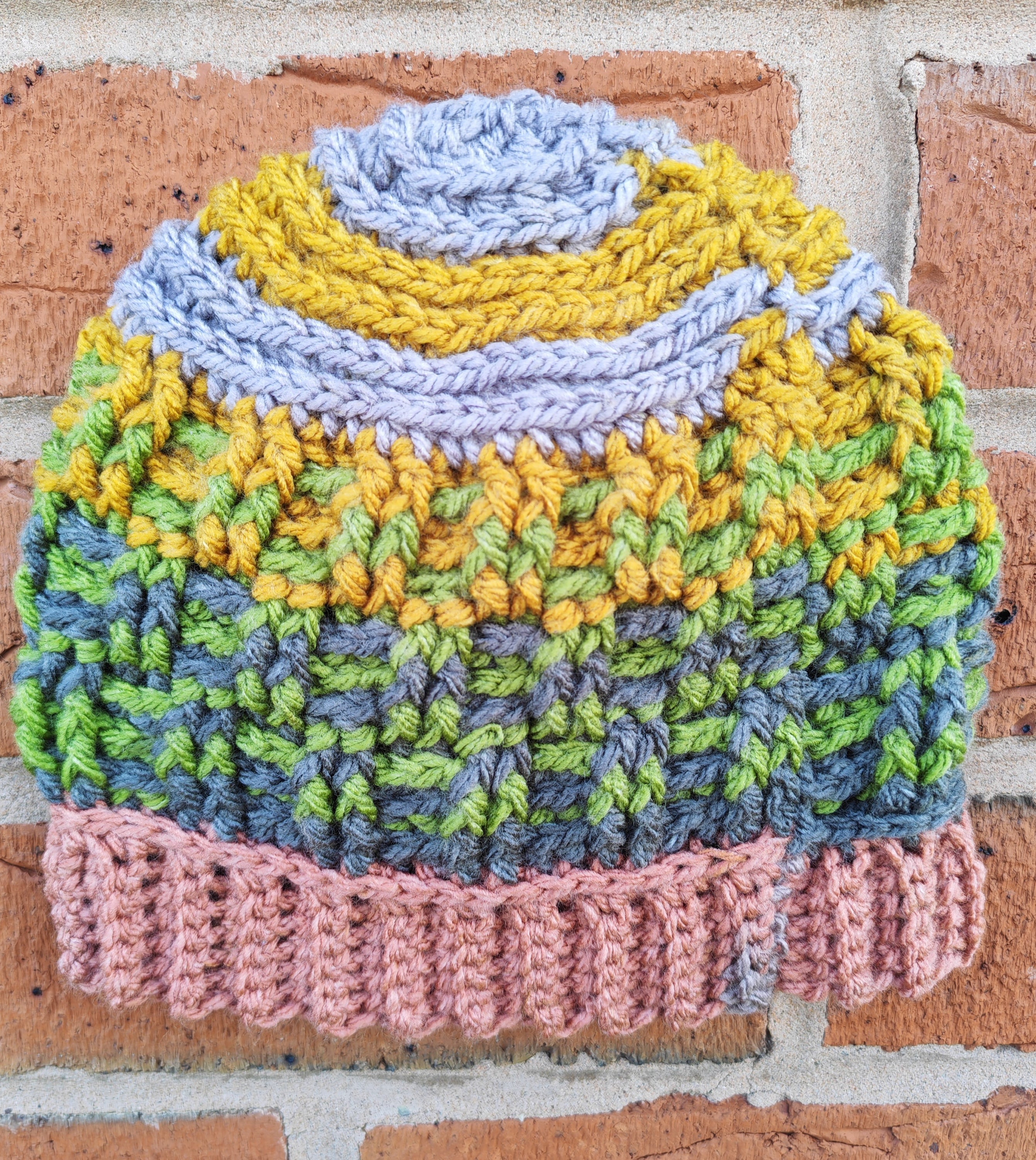 Toddler multi coloured Basket Weave Hat